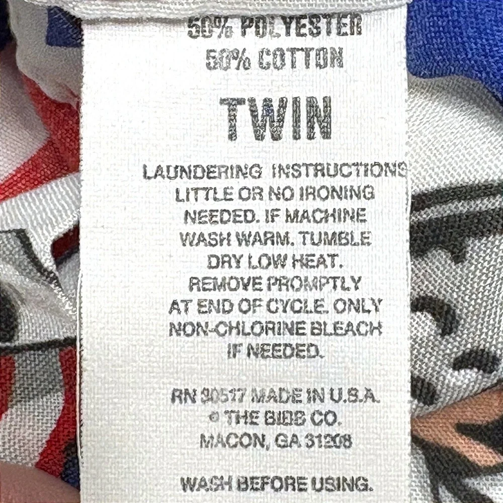 Vintage 1992 Buffalo Bills Jim Kelly NFL Twin Flat/Fitted Sheet